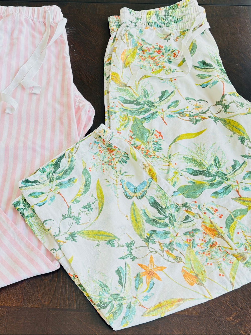 Victoria’s Secret and Gap Pajama Pants Set 2 Cotton Lounge Pink Stripe Floral S - Picture 8 of 13